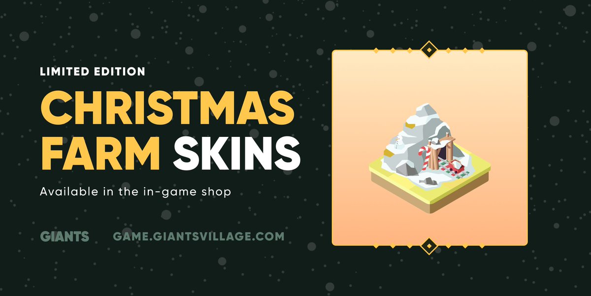 🎄 Just in time for the holidays! Limited edition Christmas farm skins are now available in the #GiantsVillage in-game shop. 🏡❄️ Add a festive touch to your farms during this winter season. But hurry, they're only here for the winter season! 🎁