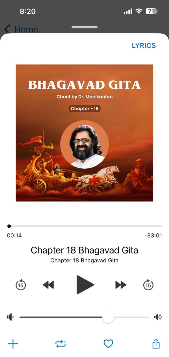 sundaranana's tweet photo. https://t.co/29a7FvGM0m
The Bhagavad Gita chants (700 shlokas / 18 chapters) have been released on the ArtOfLiving app.
#BhagavadGita @ArtofLiving @SriSri #spirituality #Indian #Hinduism #Scriptures https://t.co/nZR4i91Rsp