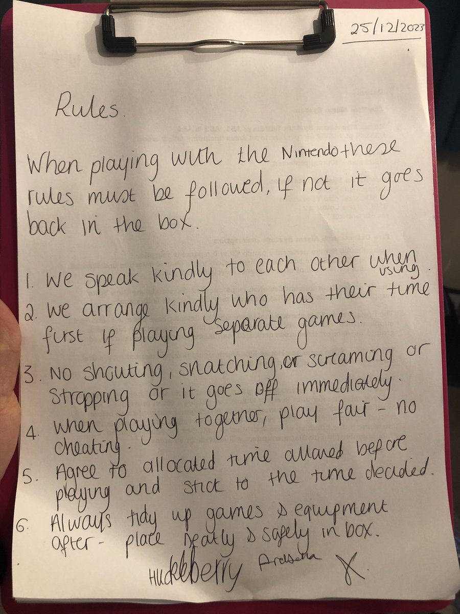 “Mum- you are such a teacher!” 
“Arabella, once a teacher- always a teacher. I know how you cheeky children work… 👀” - they still agreed to the rules and signed their lives away! 🙌😂