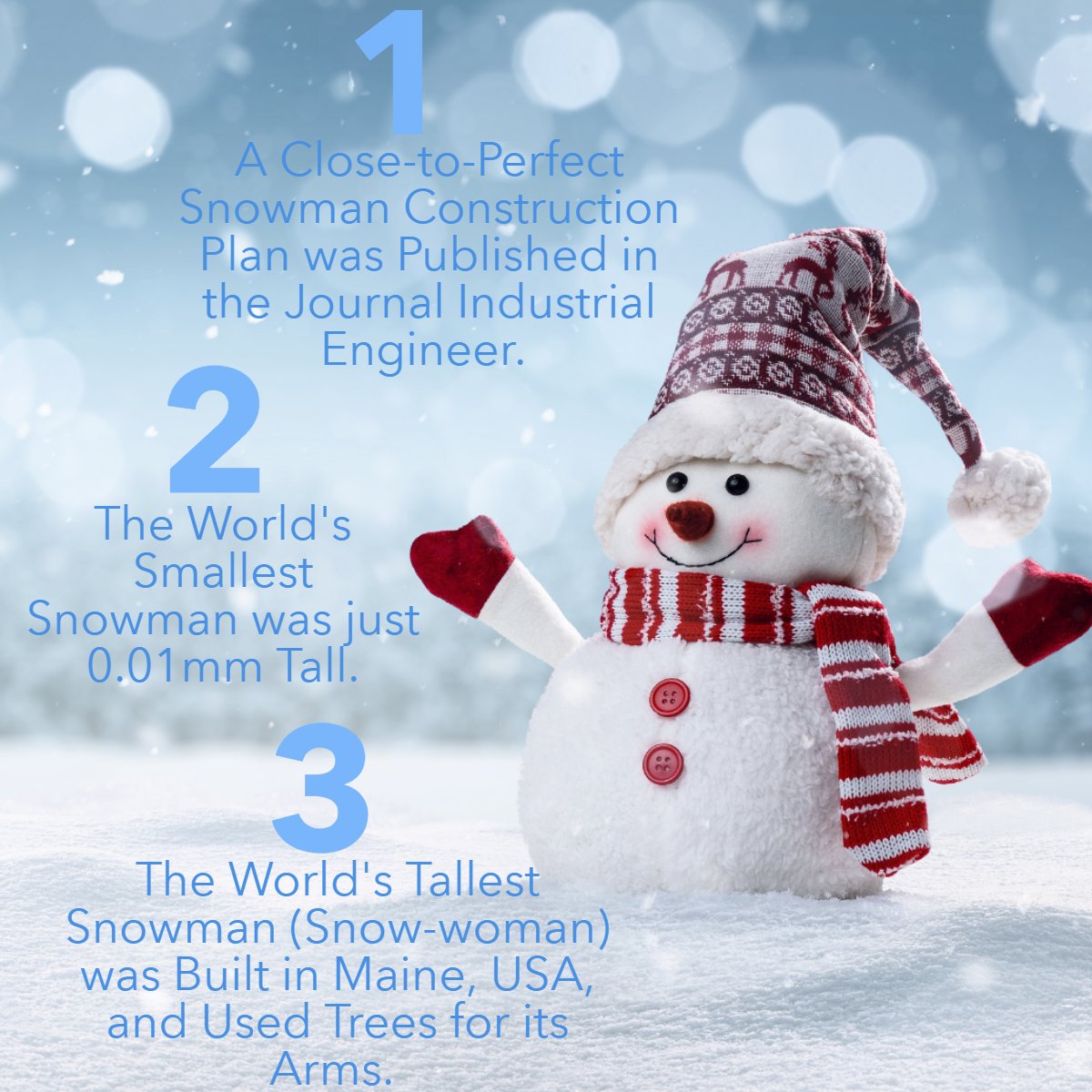 Do you know any snowmen facts? ☃️

#snowman #holidays #snowmen
 #RadhaHerring #WatermarkRealEstateGroup #MurrellsInletSC #MurrellsInletRealEstate #MyrtleBeachSC #MyrtleBeachRealEstate #VisitMyrtleBeach #RetireMyrtleBeach #MoveToMyrtleBeach #RealEstate
