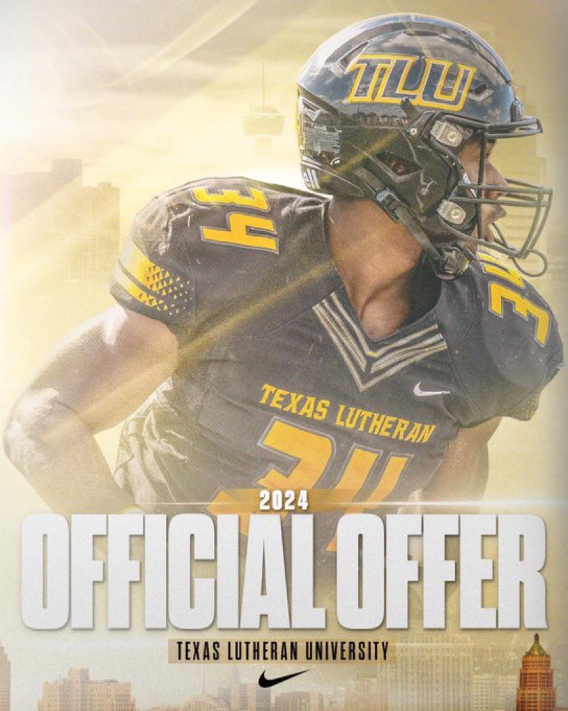 jamieonseguin's tweet photo. Thankful for the offer to play @TLU_Football @CoachMarshall_ 
⚫️🫱🏾‍🫲🏽🟡 @WolvesPlano https://t.co/VXw8PWcUGR