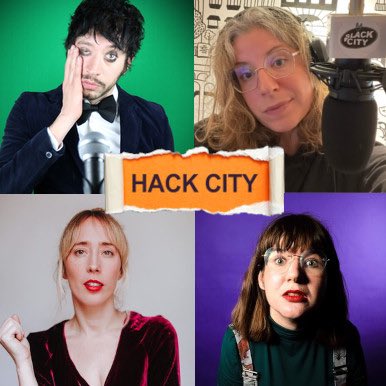 TONIGHT 7-8PM - the new festive ep of #HackCity 🎄🎄🎄 
 w/ hosts @JegardUK @RosieJamesie & guests @BexTurnerComedy @KateLoisElliott. Pairs well w/ Quality Streets & random booze. Fun for all the extended family - tune in @slackcityradio #ComedyRadio #ComedyPodcast #Brighton