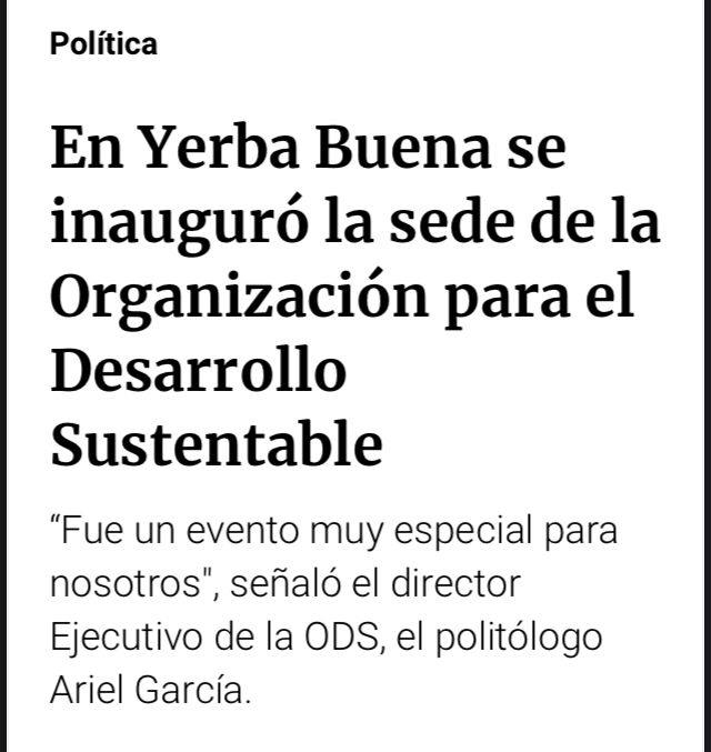 ArgentinaOds's tweet photo. @OficinaOds 🎙️¡Agradecemos a todos los medios que nos acompañaron en la inauguración de la nueva sede central de @ArgentinaOds en la ciudad de #YerbaBuena!

Compartimos la nota realizada por el diario @LaGacetaTucuman https://t.co/VXphza0w3d