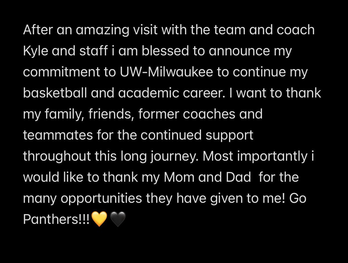 Kendall Barnes (@kendallbarnes_4) on Twitter photo Committed!! #Gopanthers🖤💛<a href="/MKE_WBB/">Milwaukee Women's Basketball</a> <a href="/KyleRechlicz/">Kyle Rechlicz</a> <a href="/rosevillegbb/">Roseville Girls Basketball 23•24</a> Committed!! #Gopanthers🖤💛<a href="/MKE_WBB/">Milwaukee Women's Basketball</a> <a href="/KyleRechlicz/">Kyle Rechlicz</a> <a href="/rosevillegbb/">Roseville Girls Basketball 23•24</a>