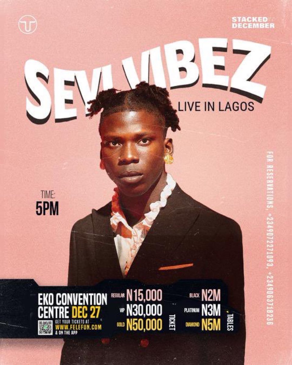 amaratomi's tweet photo. What other perfect way to end #StackedDecember than to end it with the Man of the yearr💃‼️
The King of Vibez himself-Seyi Vibez will be performing live today at the Eko convention center, be there🫵🏾📍
Tickets are available at https://t.co/3K4PZyOggO
#SeyiVibezConcertDay https://t.co/7aNV9yDlOF