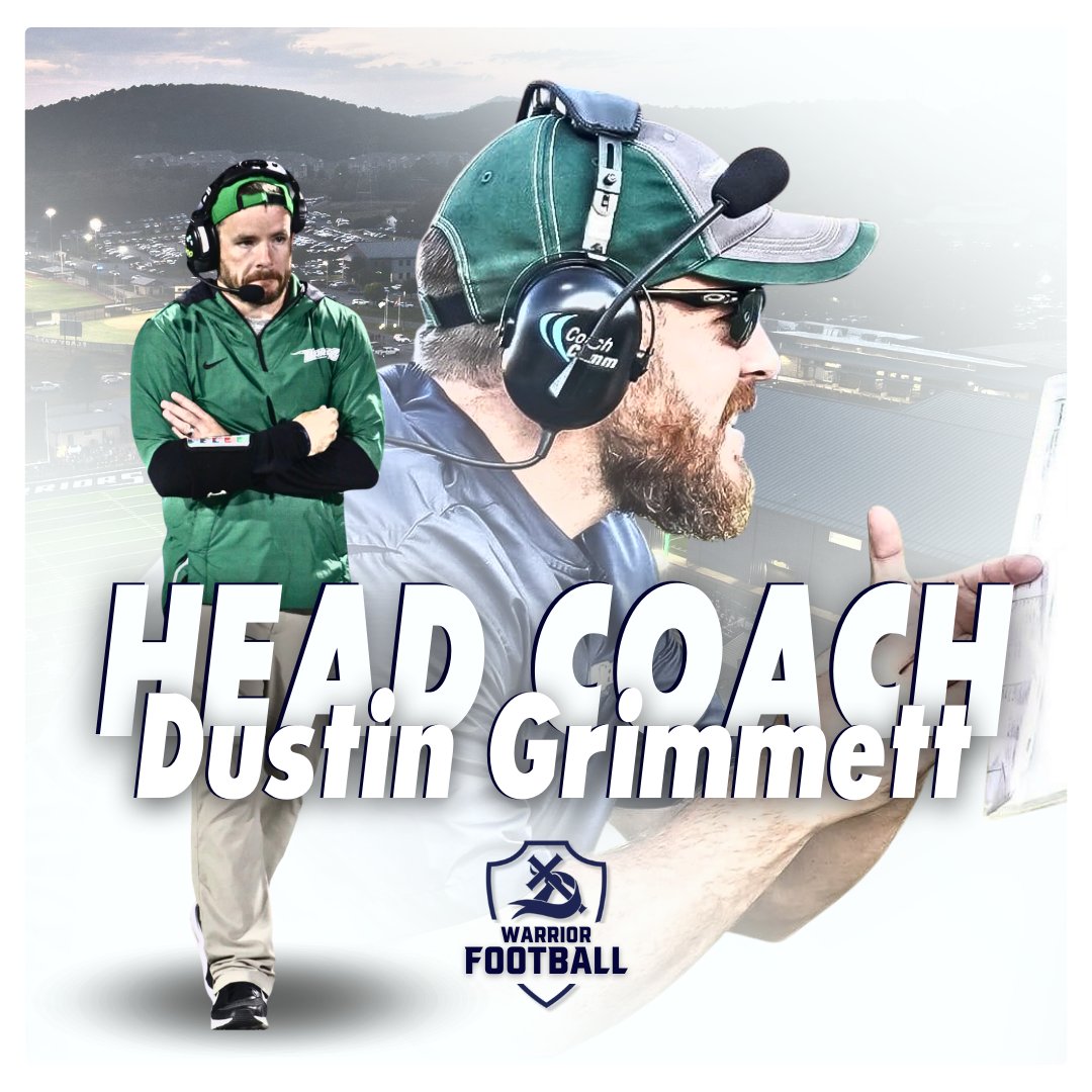 LRCAAthletics's tweet photo. Warrior Athletics proudly announces the promotion of Dustin Grimmett as Head Football Coach!! 

#WARRIORVILLE https://t.co/SUhAebXeRl