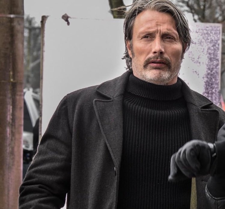 noforts's tweet photo. Mads Mikkelsen on set 'Polar' https://t.co/ylA9atwK2n