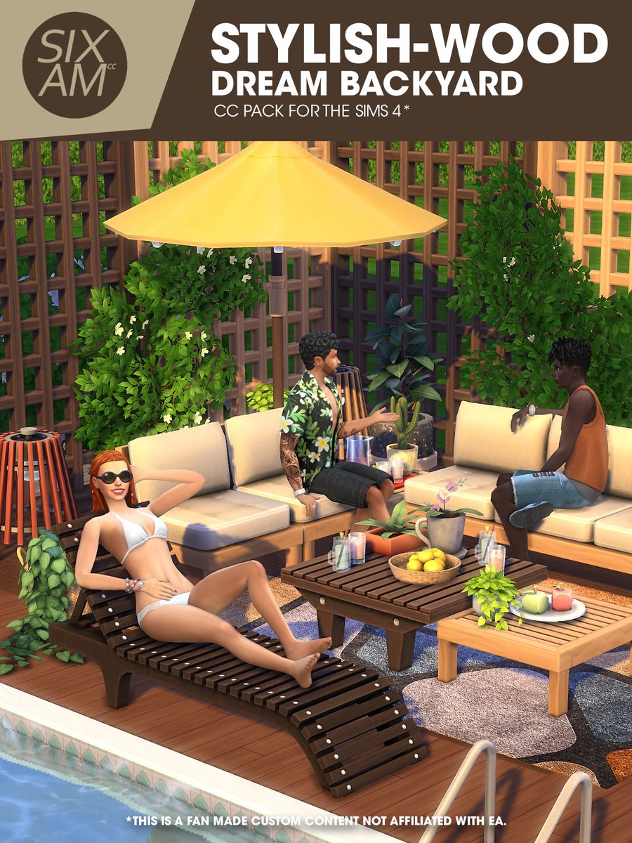 SixamCC's tweet image. ✨NEW CC✨

Introducing "Dream Backyard" from my Stylish Wood series. The CC pieces in this collection will make your Sims' backyards cozy and inviting. 😊🤎🪵 I hope you like it!  

▶️Download link in my bio.