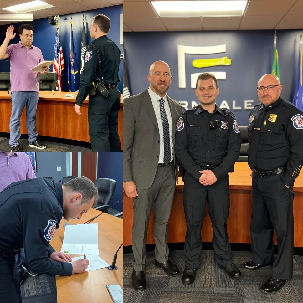 Please join us in welcoming our newest police officer to the Ferndale community. Officer Antonio Monteleone was sworn in today at City Hall. Welcome aboard, Ofc. Monteleone!