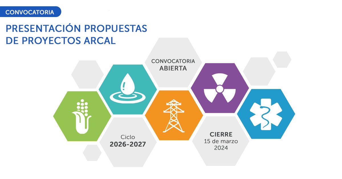 📢 Convocatoria para presentar conceptos de proyectos ARCAL 2026-2027

Los proyectos debe identificar problemas prioritarios en los países y comunes para A. Latina y el Caribe, donde la tecnología nuclear y sus aplicaciones contribuyan a su solución 👉 n9.cl/wqf8p