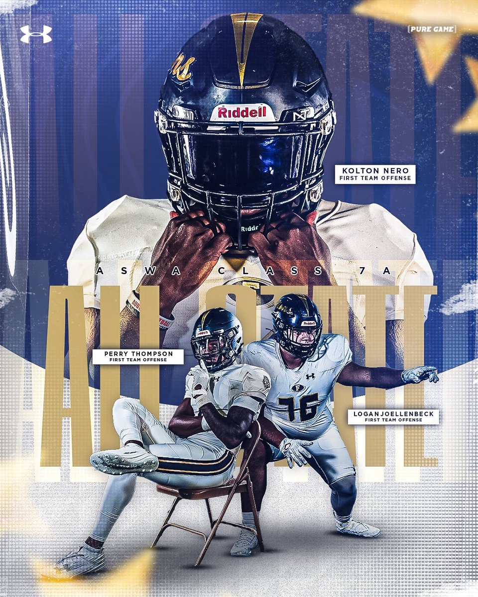 Join us in congratulating Perry, Kolton, and Logan for being selected to the ASWA Class 7A All-State First Team Offense‼️