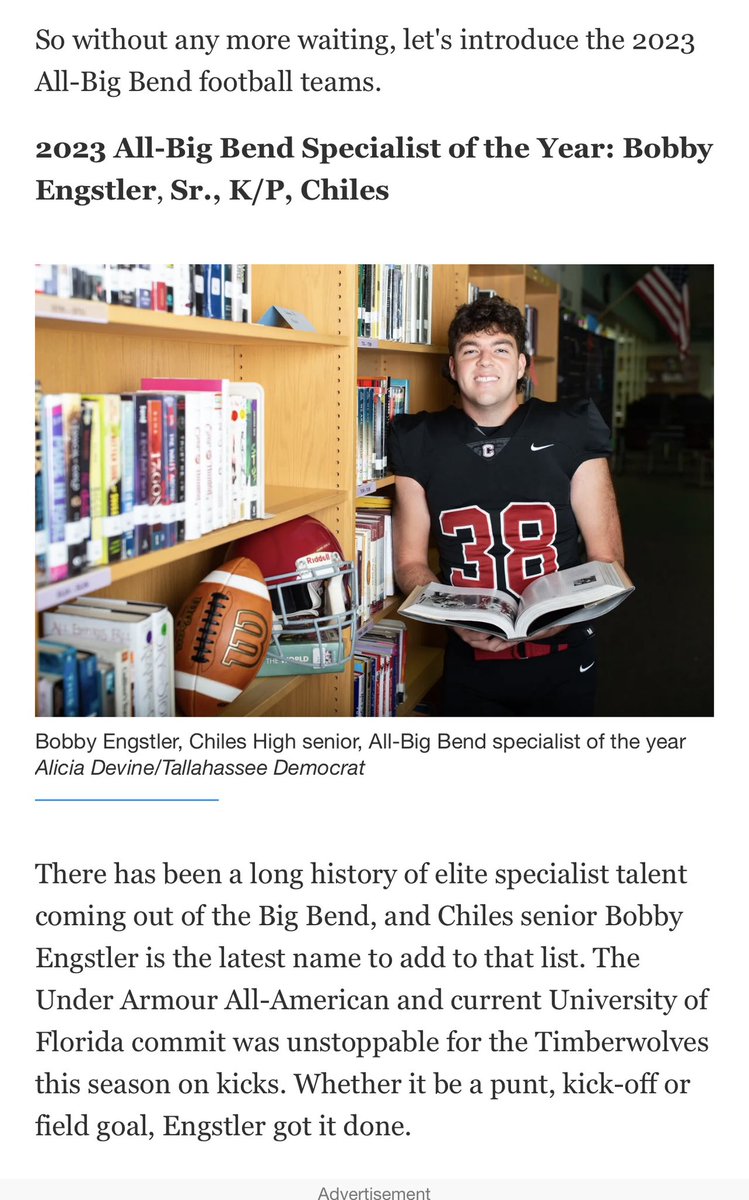 Blessed to be All-Big Bend Specialist of the Year