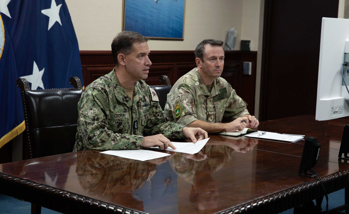 Vice Adm. Brad Cooper, commander of the Combined Maritime Forces, and Commodore Philip Dennis, the vice commander, met virtually today with members of the merchant shipping community to provide updates and exchange information on Operation Prosperity Guardian. Led by Combined…