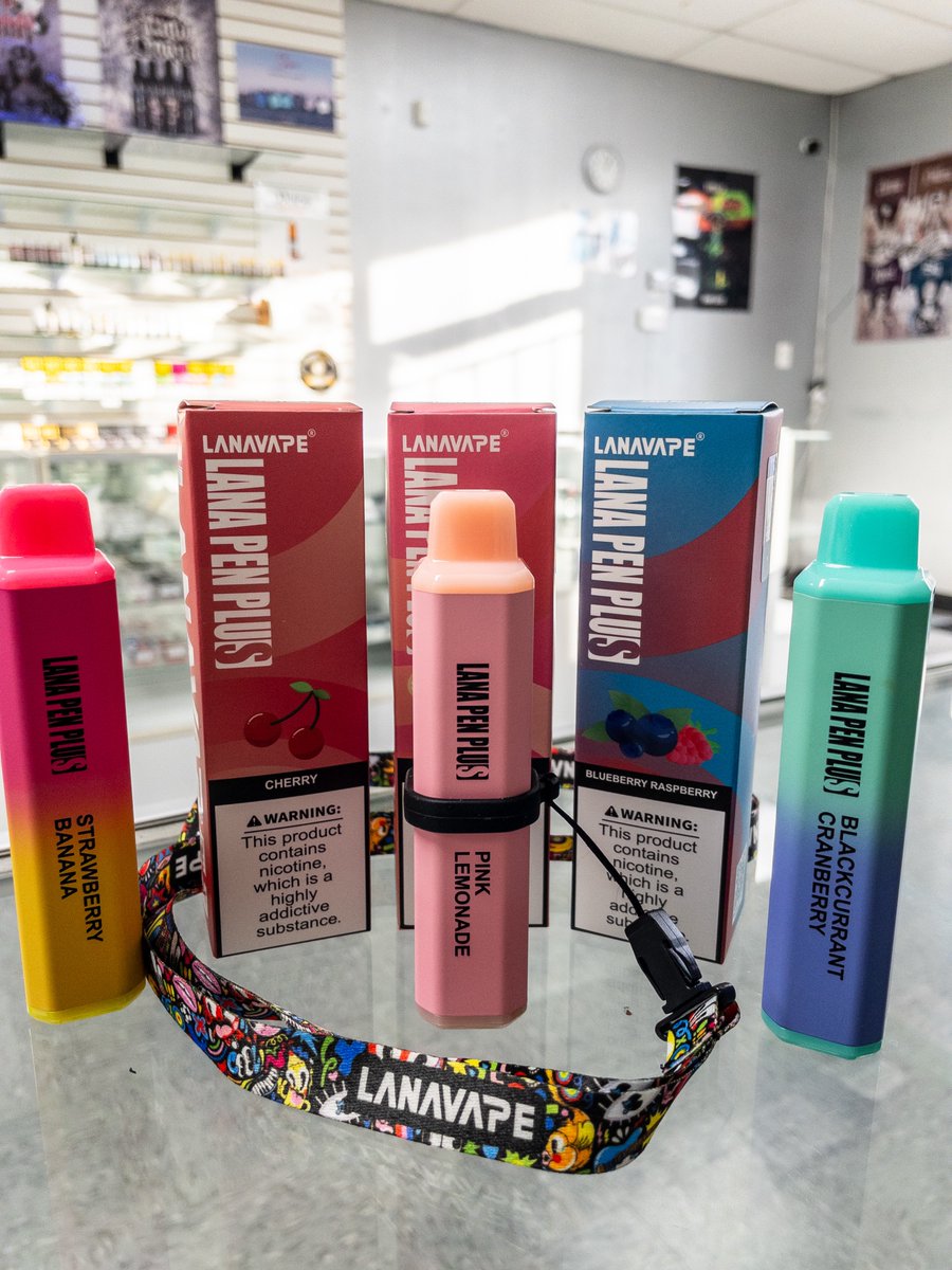 The Lana Pen Plus 9000! A new disposable vape with a cool design and is  rechargeable. It contains nicotine salt e-juice and vapes up to 9000 puffs.  There are many flavors for