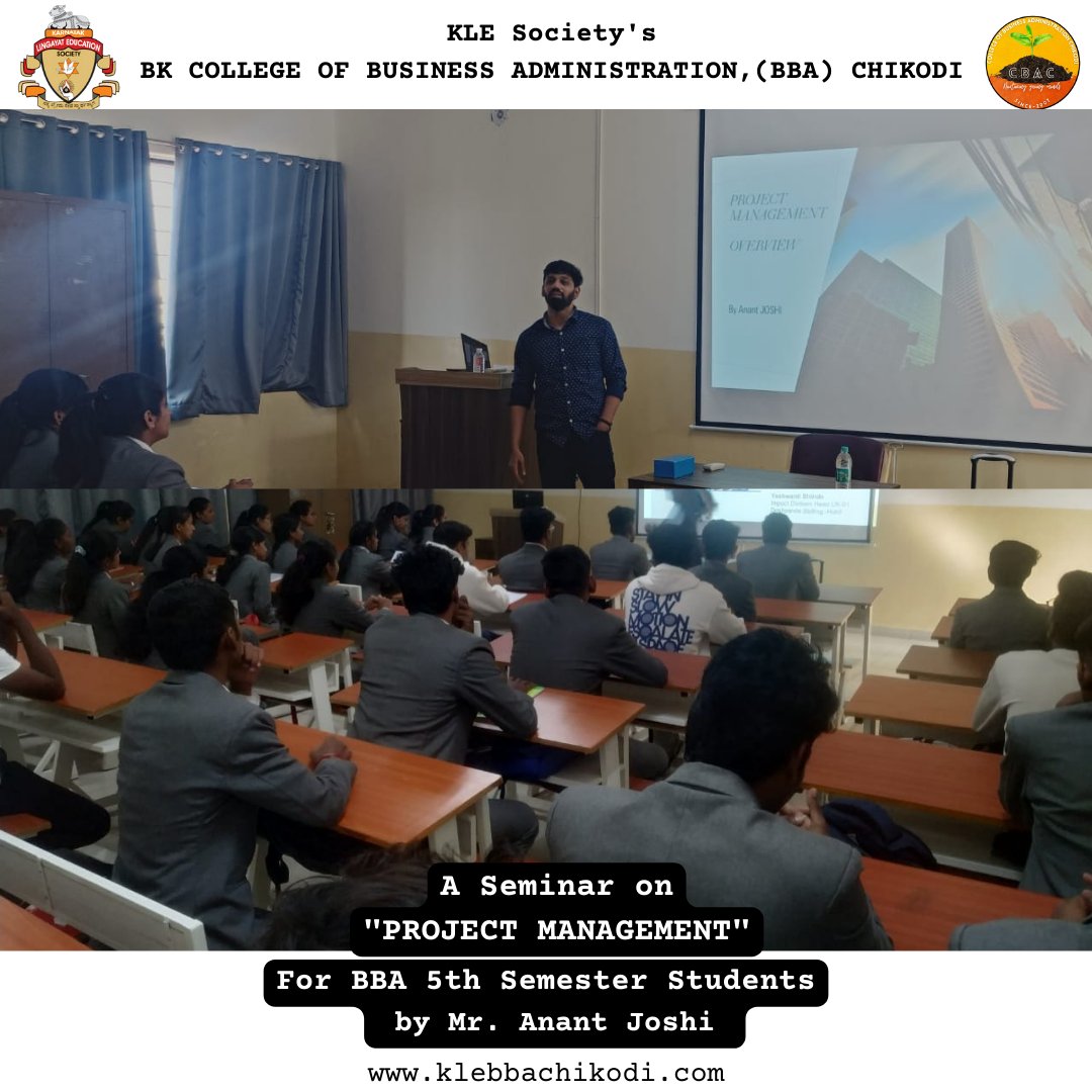 KLEBBAChikodi's tweet photo. A Seminar on "Project Management"
For 5th Semester Students. https://t.co/tEfx5xceEo