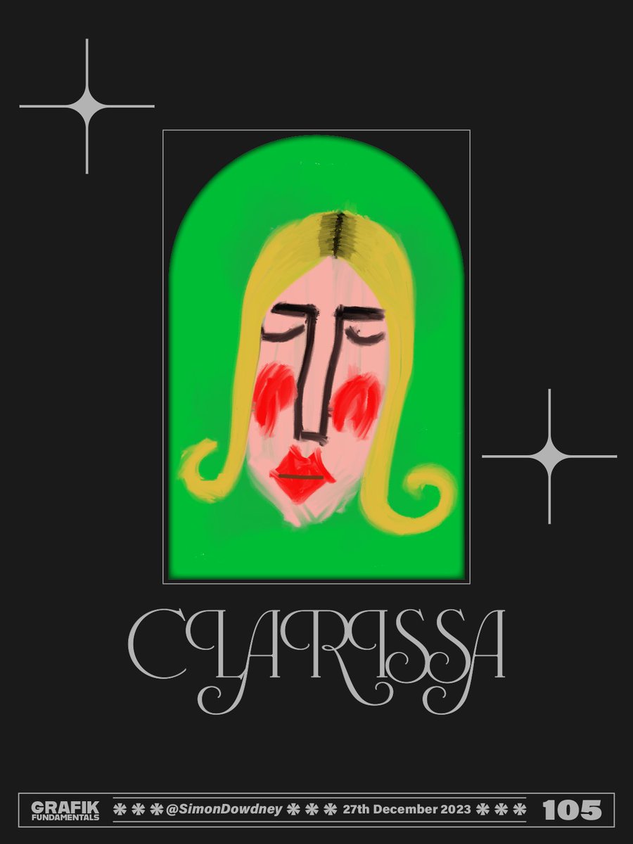 SimonDowdney's tweet photo. Today's poster: Clarissa.

Poster 105 https://t.co/64i1VU7pOg