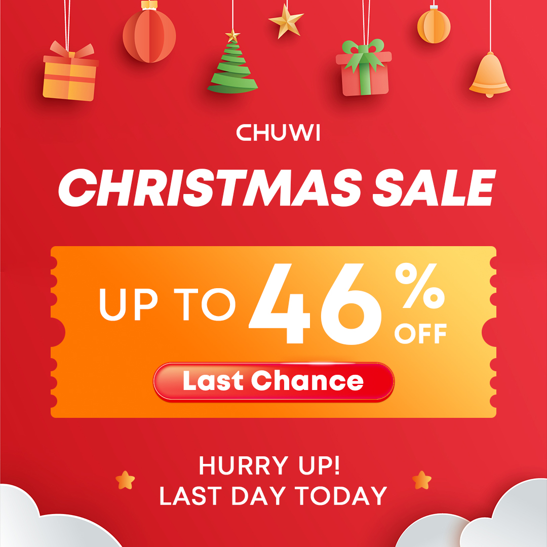 chuwidotcom's tweet photo. ๐จ FINAL CALL! Today marks the LAST DAY of the CHUWI Christmas Sale.
Save up to 46% on select CHUWI devices!
๐
US: https://t.co/tHIeOsyfRc
EU: https://t.co/6MuayKJn7j
GLB: https://t.co/Ect6IyWNvL
#CHUWI #ChristmasSale #Christmas #LaptopDeals #MiniPCDeals #TabletDeals https://t.co/jx7zbZ5sd2