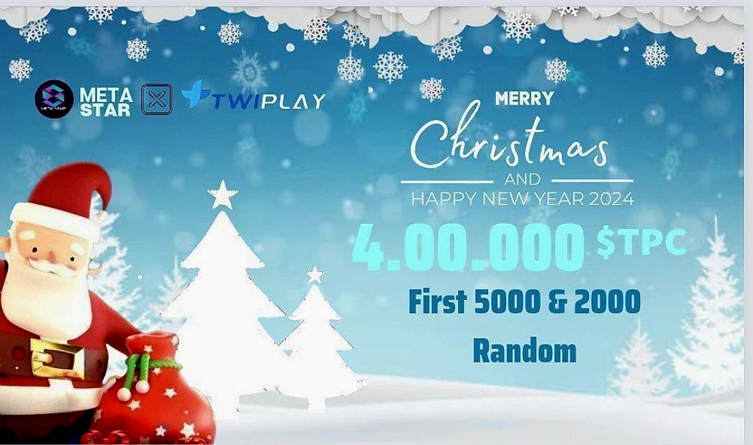 📣📣 TWIPLAY x META STAR #NewYear2024 #fcfs #Giveaway 🔥🔥

🏆 Reward -- 4,00,000 $TPC PRICE POOL 😍😍

✅ Follow <a href="/META_STARx/">META STAR</a> &amp; @TWIPLAY_Network
✅ RT &amp; Tag 3 Friend
➡️ Finish Gleam: gleam.io/Iu3qa/twiplay-…

#Airdrop #Giveaway #FCFS  #NFTGiveaway #ETH #TPC #TOKEN #Crypto #Binance