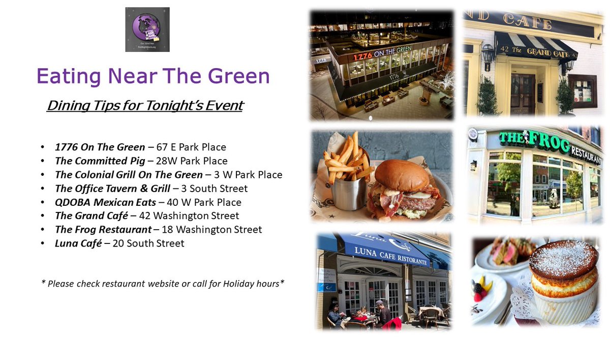 With all the New Year's Eve excitement, don't forget to keep your energy up! Visit some of our recommendations for where to eat near the Morristown Green. Please also check the restaurant's website or call in advance for holiday hours and menus.  We will see you soon!