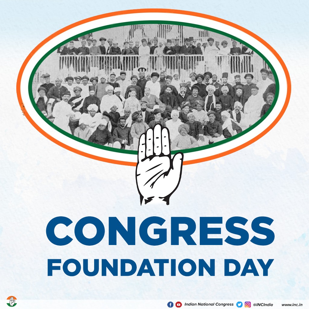 INCIndia's tweet image. 28/12/1885: 72 individuals from across the country joined hands to create a platform that later led India&apos;s freedom struggle. 
Today, we are still leading the nation&apos;s battle against hate, divisiveness and injustice.
Join us as we celebrate our 138 years of service to the nation.