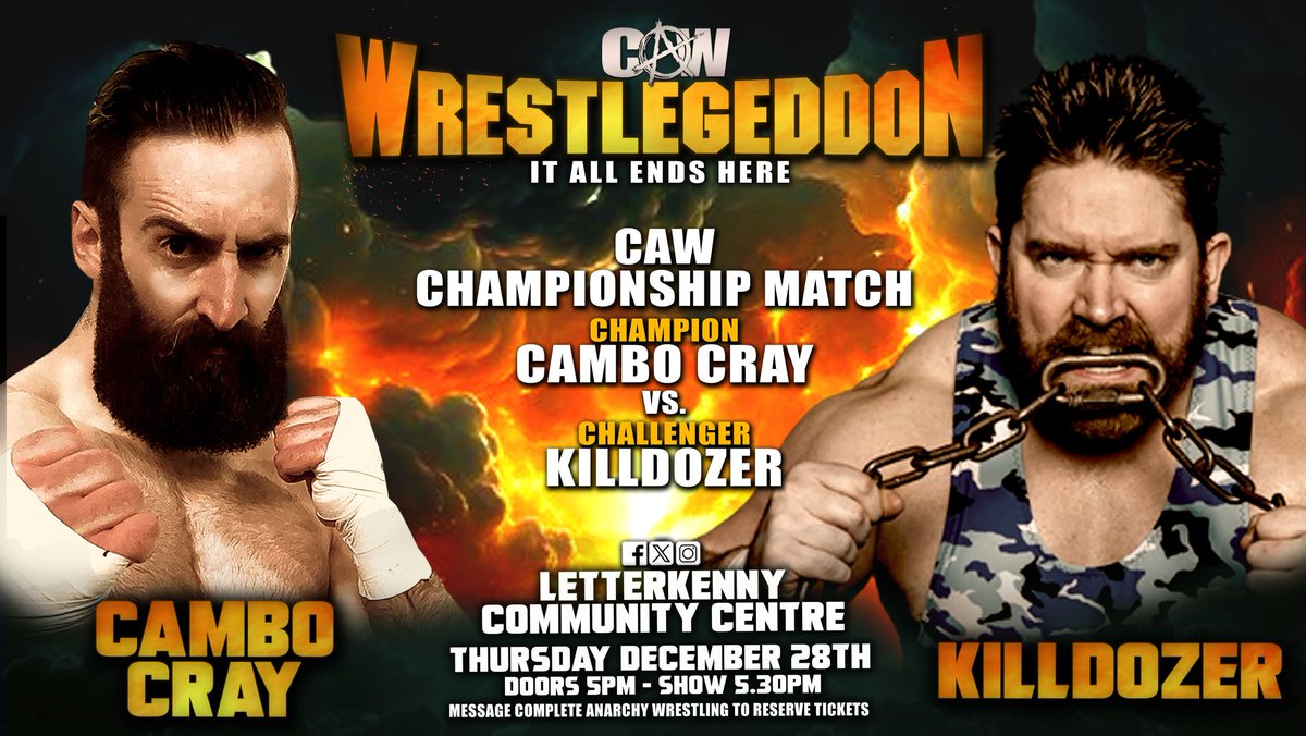 CAWprowrestling's tweet image. 🔥TOMORROW🔥
Stacked show!
🎟Limited tickets remaining🎟
€8 each - 4 for €35
Message to reserve 

Letterkenny Community Centre 
Doors for reserved tickets - 5pm
Doors for those buying at the event - 5.15pm
Show starts 5.30pm