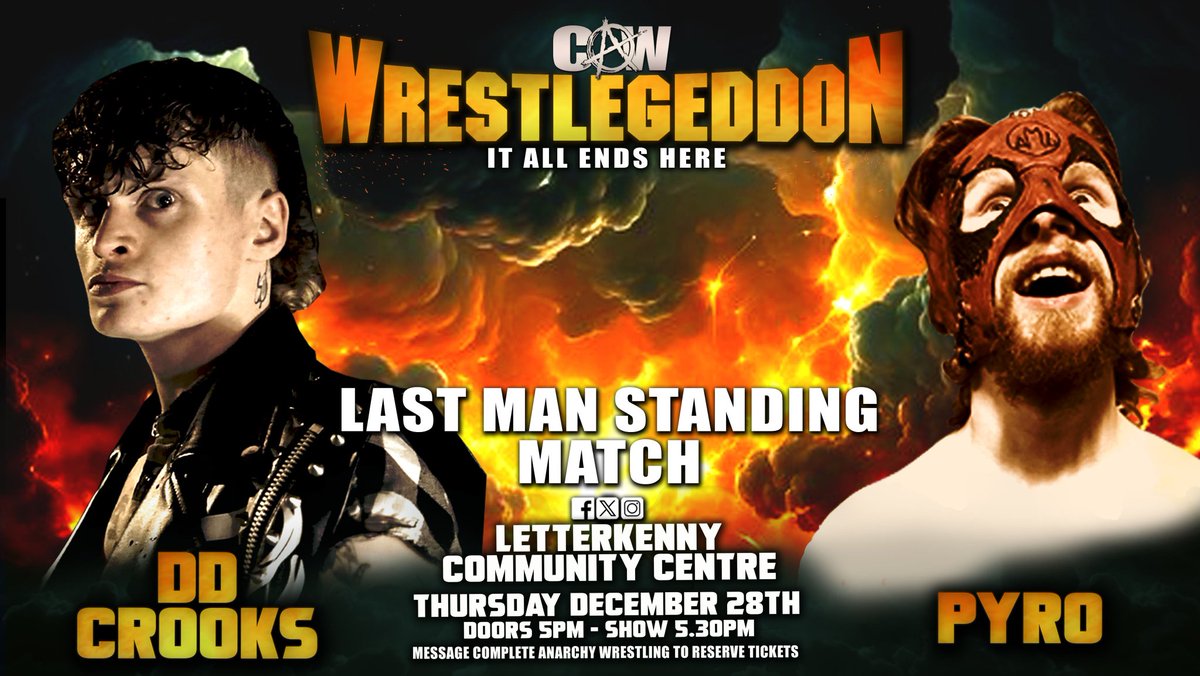 CAWprowrestling's tweet image. 🔥TOMORROW🔥
Stacked show!
🎟Limited tickets remaining🎟
€8 each - 4 for €35
Message to reserve 

Letterkenny Community Centre 
Doors for reserved tickets - 5pm
Doors for those buying at the event - 5.15pm
Show starts 5.30pm