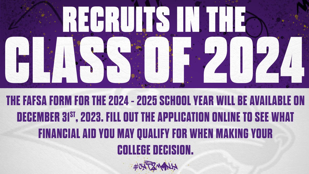 🚨 Class of 2024 🚨 The 2024-2025 FAFSA form opens on December 31st! Fill this out ASAP to make sure you get an accurate financial estimate from any college you are interested in attending. Let your recruiting coach know if you have questions! MORE INFO: studentaid.gov/articles/fafsa…