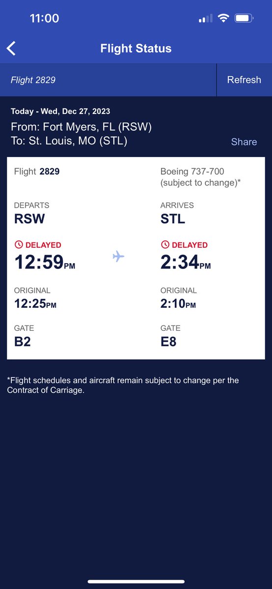 lynndbz's tweet photo. I received a text at 9:19am [en route to airport] from @SouthwestAir that my 12:35pm flight was delayed 9 hours to 9:56pm so I changed my flight to tomorrow. Miraculous that flight is now only 25 min delayed…🤔 How does that happen? Why did I just pay to change my flight? https://t.co/nHg8L7CSBl
