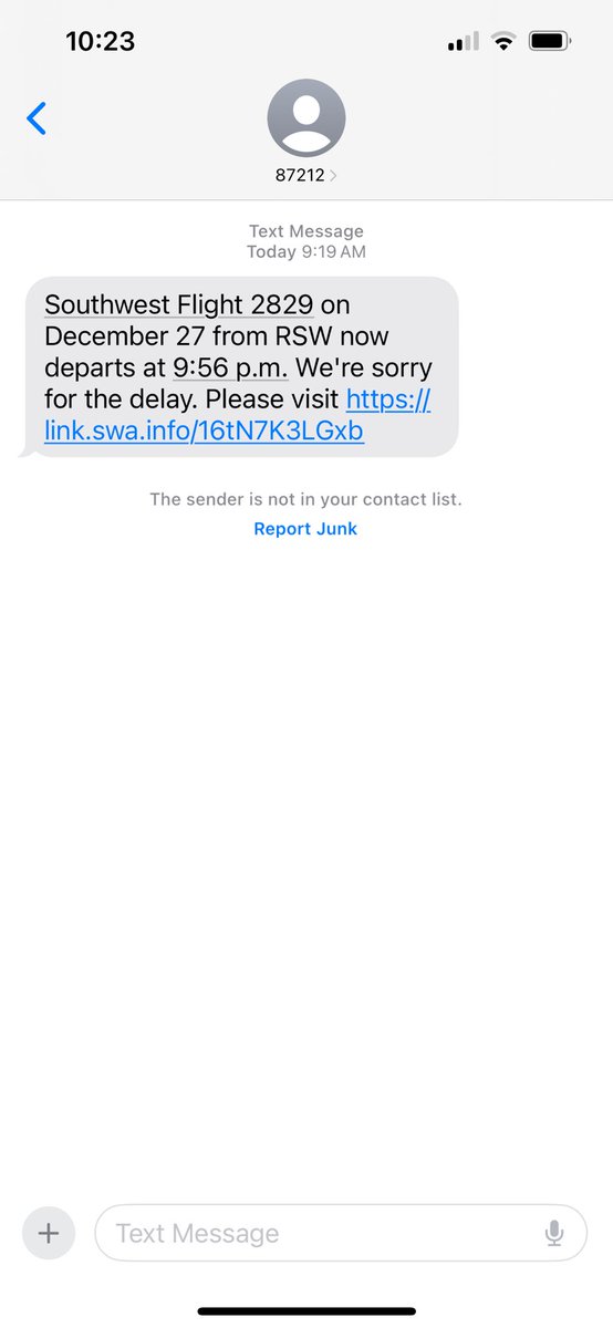 lynndbz's tweet photo. I received a text at 9:19am [en route to airport] from @SouthwestAir that my 12:35pm flight was delayed 9 hours to 9:56pm so I changed my flight to tomorrow. Miraculous that flight is now only 25 min delayed…🤔 How does that happen? Why did I just pay to change my flight? https://t.co/nHg8L7CSBl