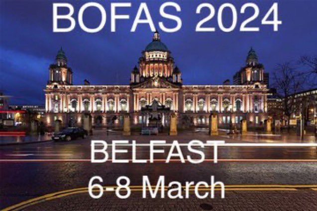 Have you registered yet for @BOFAS_UK Annual Congress 2024? Rates go up on the 23rd January so book now! FULL members & speakers should register via links sent direct to your email. General Registration for others via the link below 👇 cvent.me/5OL24N?RefId=T… #BOFAS2024