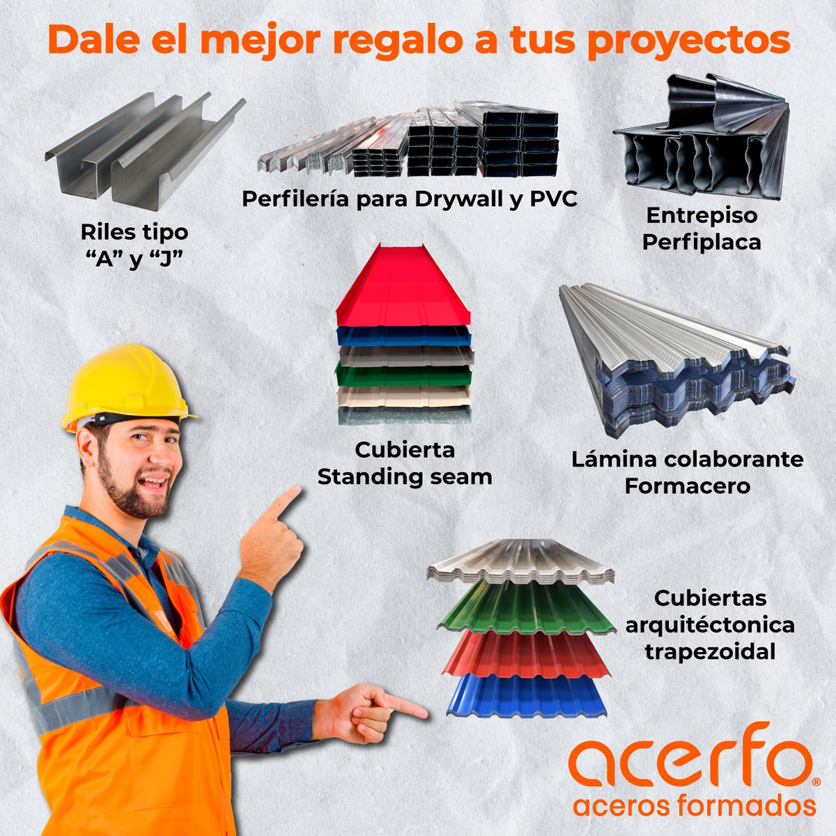 acerfo's tweet photo. Desde estructura a tejas en acero, todo lo encuentras aquí. Visitanos en https://t.co/FJl6N15SRX #pvc #drywall #tejas #standingseam #acero #acerosformados #lomejorenacero #entrepiso #rieles #Bogota https://t.co/7VZ34prsMs