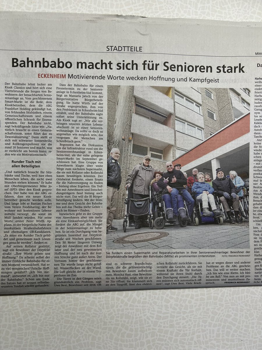 Gemeinsam mit einer Stimme, einer zunehmenden Desozialisierung und der fortschreitenden sozialen Kälte entgegenwirken.

Vielen lieben Dank an den fantastischen Redakteur Herrn Friedrich Reinhard von der <a href="/fnp_zeitung/">FNP</a>