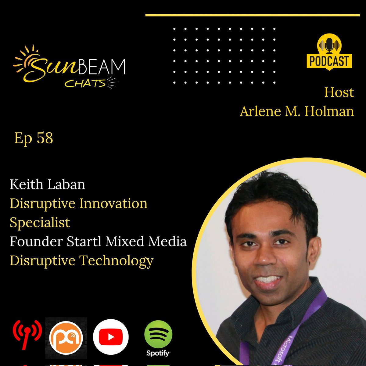In this episode of Sunbeam Chats we are talking about Tech and  Disruptive Technology. Have a listen as Keith Laban, gives insight about the evolving space and how we can stay relevant.
Click the link below, listen on Socials or Spotify. #Podcast #Tech 
sunbeamcommunications.net