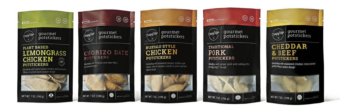 CrispyEdgeLLC's tweet photo. Looking for something different to serve family and friends on #NewYearsEve or New Year’s Day?  Try our Crispy Edge Gourmet #Potstickers!  They are fully cooked and ready to eat.  Visit the store locator on our website to find product in your area!  https://t.co/XuIuaaK056 https://t.co/lra2EYYS76