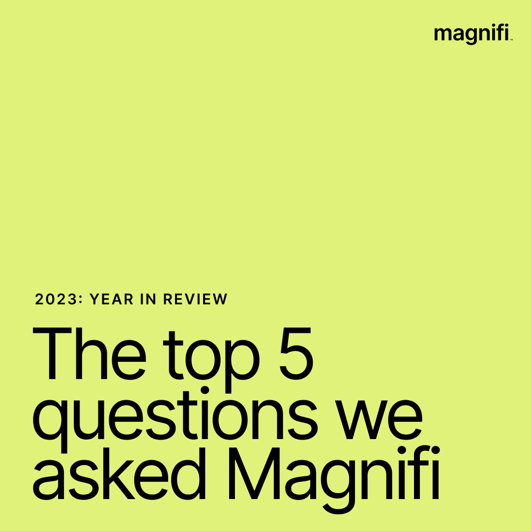 Investing with the help of an #AI assistant means getting your questions answered on the spot. Check out the top 5 questions that Magnifi users had in 2023 when you read through our 2023: Year in Review Investing report here: magnifi.com/learn/2023-sta…
