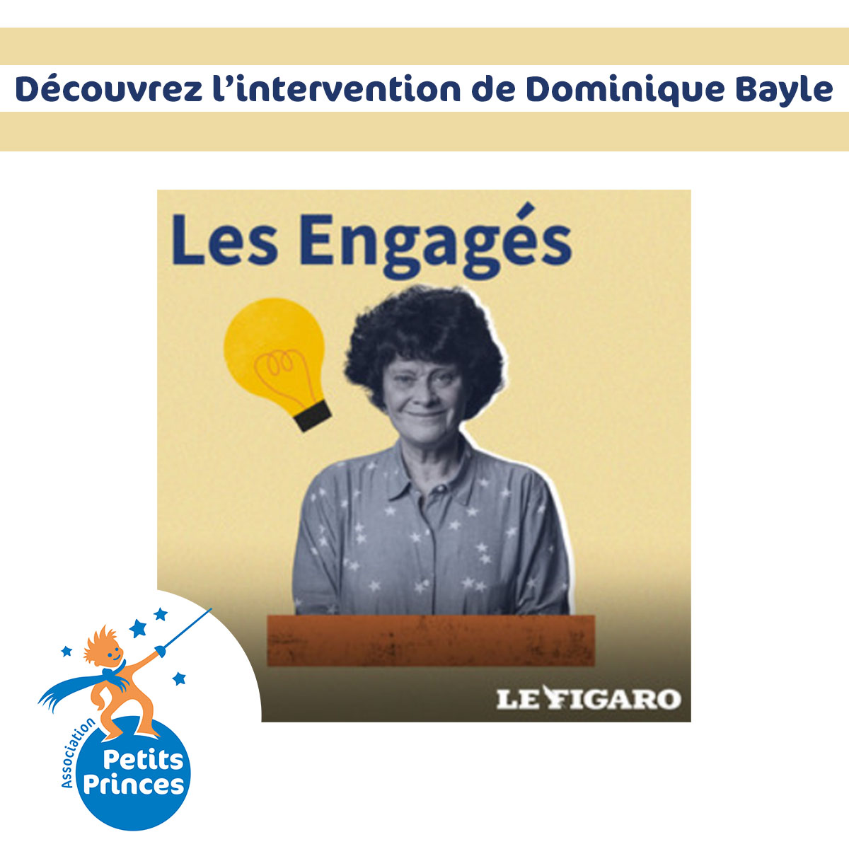 🌟 Annonce spéciale 🎙️🌈✨ Dominique Bayle, Cofondatrice de l’Association Petits Princes, vient de participer au podcast 'Les Engagés' du Figaro. 🎙️💙 ➡️ podcasts.lefigaro.fr/le-figaro-les-…