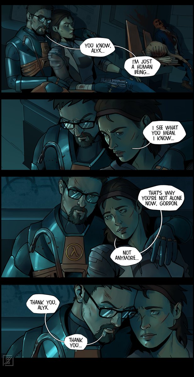"Just a human being."
Single page.

#halflife #freemance #freeman #alyx #digitalart #artistontwitter #valve #hl2 #fanart #gordonfreeman #comics #artshare