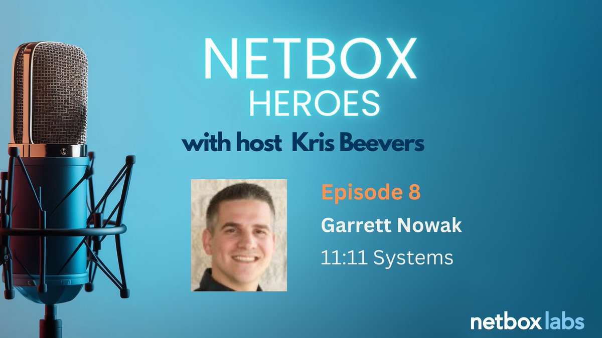 NetBox Labs (@netboxlabs) on Twitter photo Listen to episode eight of #NetBoxHeroes featuring Garrett Nowak of <a href="/1111systems/">11:11 Systems</a>. It touches on mentorship, team culture, and the value in mistakes. #NetBox
youtu.be/RHfJJpNADu4 Listen to episode eight of #NetBoxHeroes featuring Garrett Nowak of <a href="/1111systems/">11:11 Systems</a>. It touches on mentorship, team culture, and the value in mistakes. #NetBox
youtu.be/RHfJJpNADu4