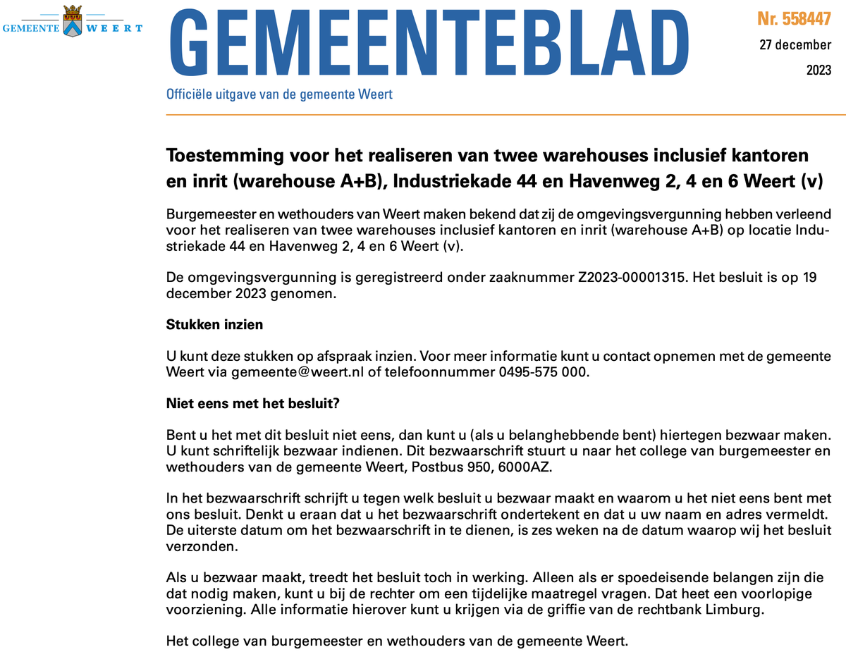 HarrySuilen's tweet photo. En weer gaat de #verdozing verder!
Bewoners én Raad zijn tegen zijn, toch verleent @gemeenteweert  vergunning: 2 #megaloodsen tegen woonwijk en tegen #natuurgebied de #IJzerenman .
Waar is verantwoordelijkheid van  #wethouder(s) die verzuimd hebben #bestemmingsplan aan te passen? https://t.co/A6QXMTUS4v