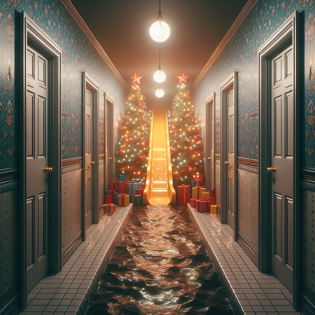 WireRimGlasses's tweet image. Never too late to celebrate.
#hallway #christmastree #poolcore #liminalspace #AI #AIart