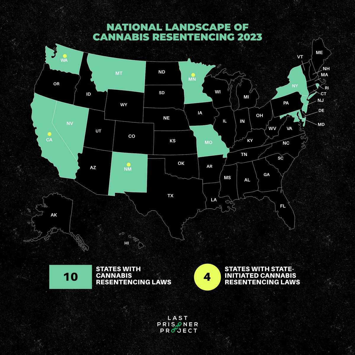 In our State of Cannabis Justice Report, LPP’s policy team conducted a national assessment of cannabis policy. We gave every state a grade based on their policies on legalization, record clearance, resentencing, and pardoning. Read the report: lastprisonerproject.org/state-of-canna…