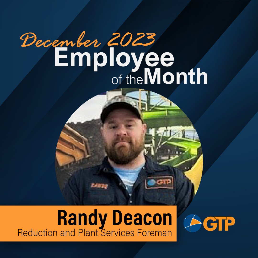 GlobalTungsten's tweet photo. Congratulations, Randy, for being named GTP’s December Employee of the Month! Randy has been part of the GTP family for 17 years and is a Foreman for both Reduction and Plant Services. 
Thank you, Randy!
#EOM #EmployeeofTheMonth https://t.co/Y2iKrxJl0r