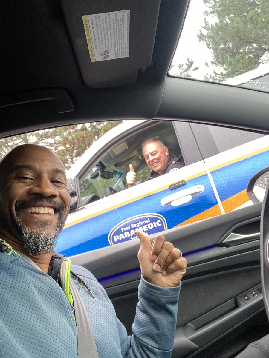 I  bumped into my buddy Jody as he was stationed and ready to jump into action. Good to see you back in the saddle.  <a href="/jodykernichan/">Jody Kernichan</a> <a href="/Peel_Paramedics/">Peel Regional Paramedic Services</a> 
One more rainy day selfie👊🏾 #IAmHappyIamHere