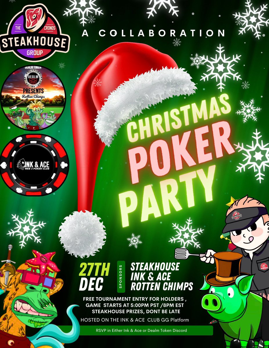 ApeChainistas's tweet photo. ⏳️ Less than 8 hours from our collab Holiday Holder Tournament! 

🎁 More entries = More #Prizes 

Join discord to get the password https://t.co/9VTDhdIZIS