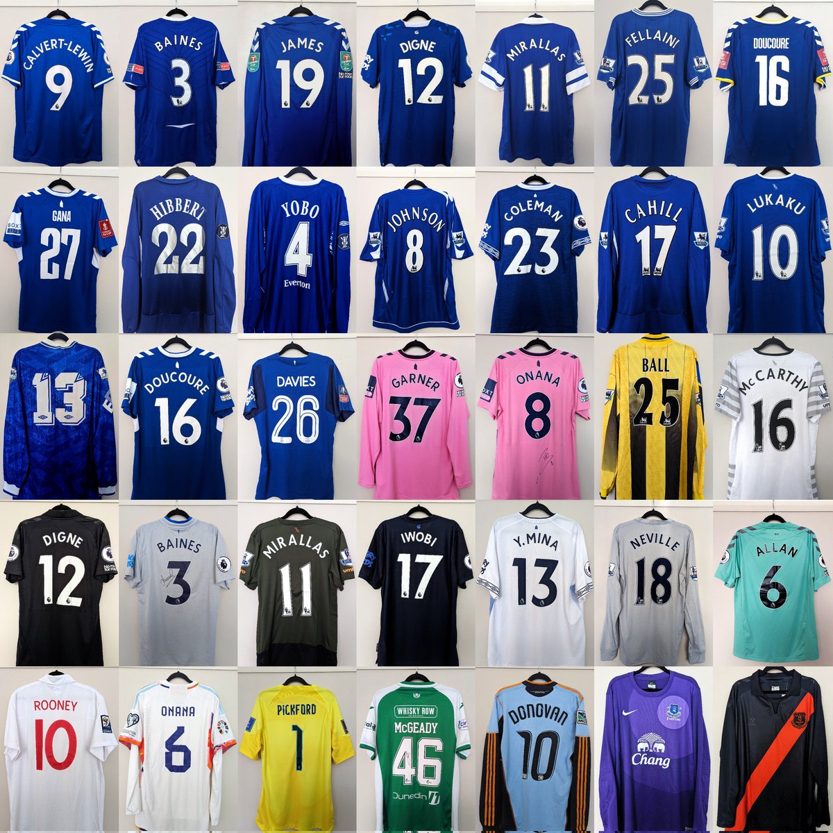 My 2️⃣0️⃣2️⃣3️⃣ additions! Mostly match shirts, all of which are either current or ex-everton players' shirts 👌