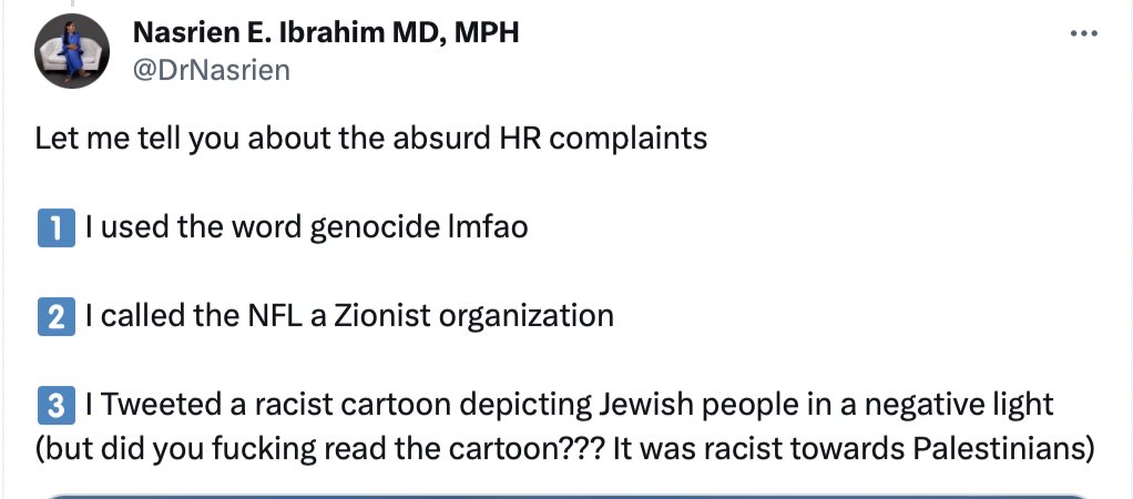 StopAntisemites's tweet image. Boston, MA - Dr. Nasrien E. Ibrahim is a transplant cardiologist at Brigham and Women’s Hospital, as well as Assistant Professor of Medicine at Harvard Medical School. 

We are extremely concerned to see Dr. Ibrahim:
- wouldn&apos;t condemn Hamas
- upset Israeli hospitals refuse to…