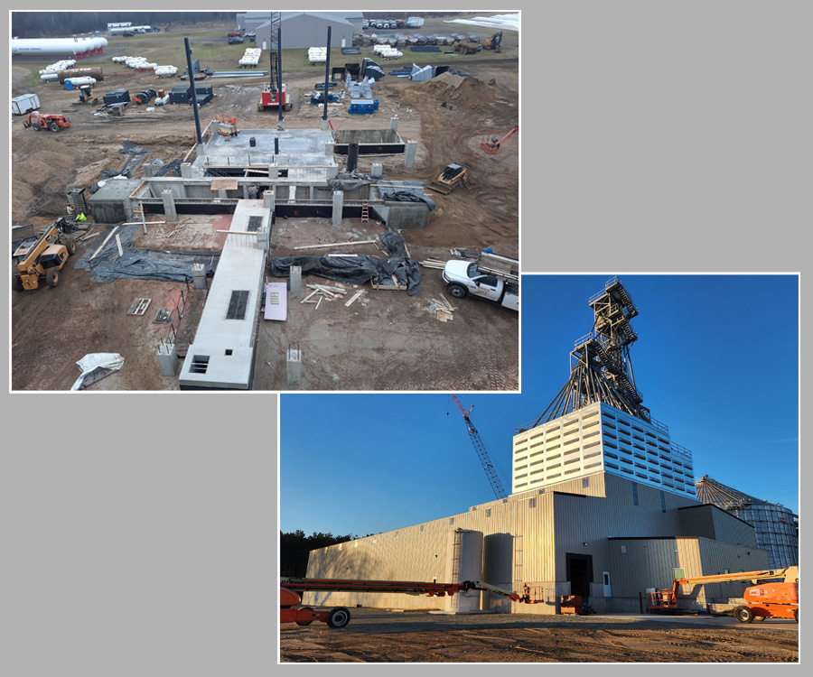 What a difference a year makes for our new Hixton feed mill construction.