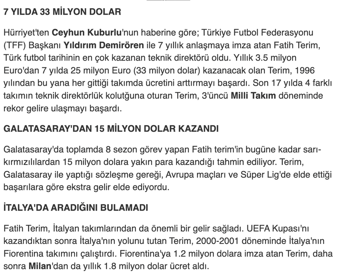 lubeayar's tweet photo. A Milli Takım'ı çalıştırmak için yılda 3.5 milyon euro alan Fatih Terim'e Panathinaikos'un vereceği para 900 bin euro.. Bizim "devletin mali deniz" tabii! https://t.co/BpNzkrMFk0