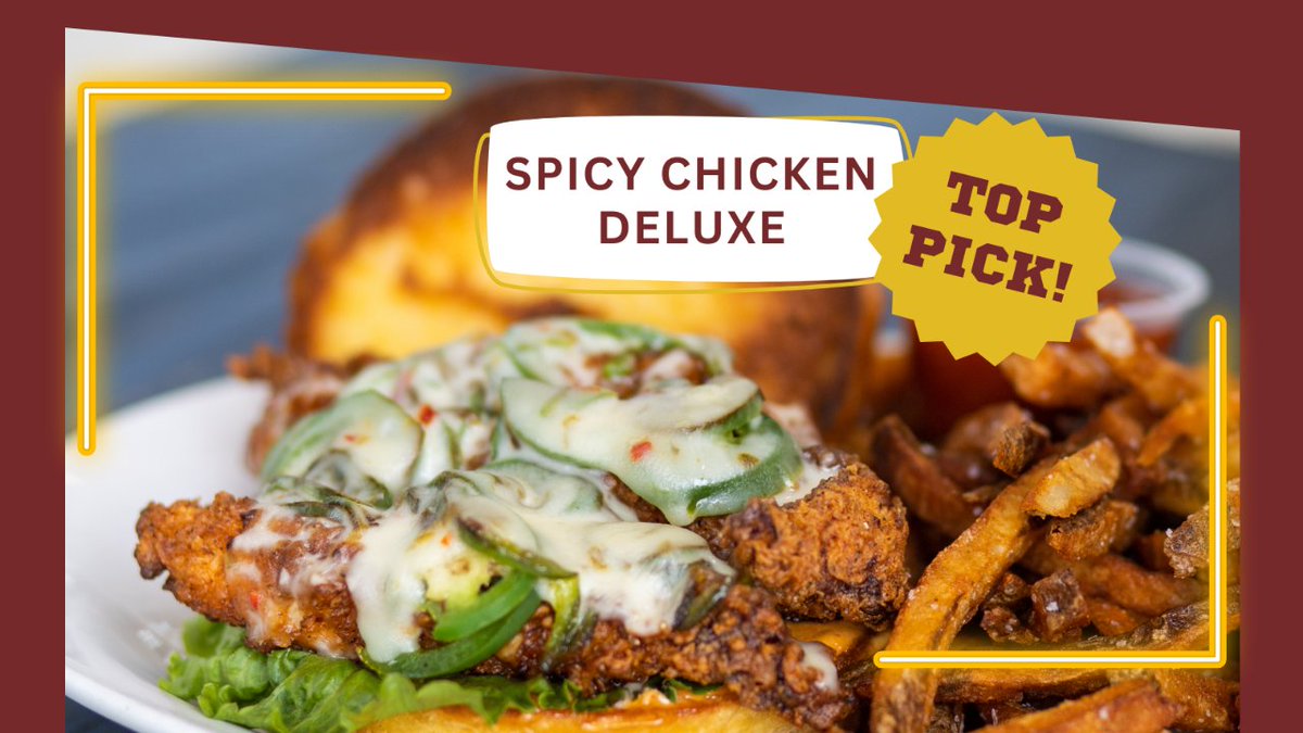 peppersandfries's tweet photo. 🔥 Bold, spicy, and 100% fan-approved! 🌶️ Our Spicy Chicken Deluxe Sandwich is stealing hearts and igniting taste buds. Join the flavor frenzy and find out why it's the fan favorite everyone's clucking about! 🐔👑 #SpicySensation #FanFavoriteFuego https://t.co/3sftyZfJyL