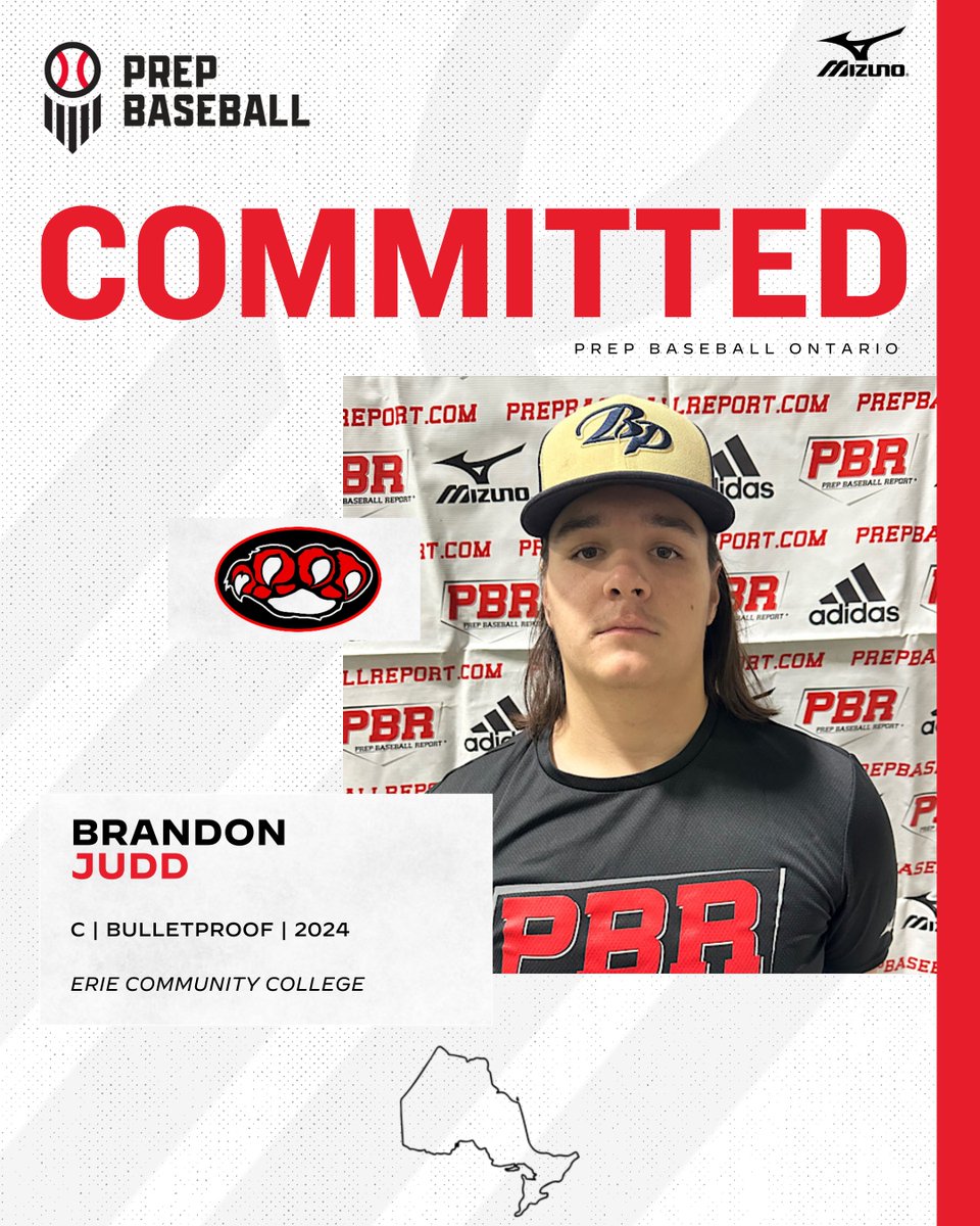 PrepBaseballON's tweet photo. 🚨𝐂𝐎𝐌𝐌𝐈𝐓𝐌𝐄𝐍𝐓 𝐀𝐋𝐄𝐑𝐓🚨

'24 C Brandon Judd (@BrandonJudd77) announces his commitment to Erie CC.

👤 https://t.co/3uJDYKjTT5 || #OffTheBoard🇨🇦 https://t.co/gEBNgtJc4r